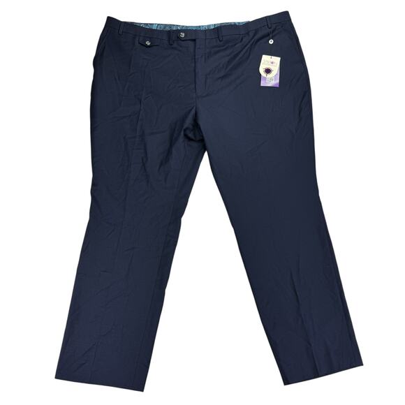 Tayion Mens Classic Fit Solid Suit Pants Dark Blue 50x32 - Picture 1 of 4